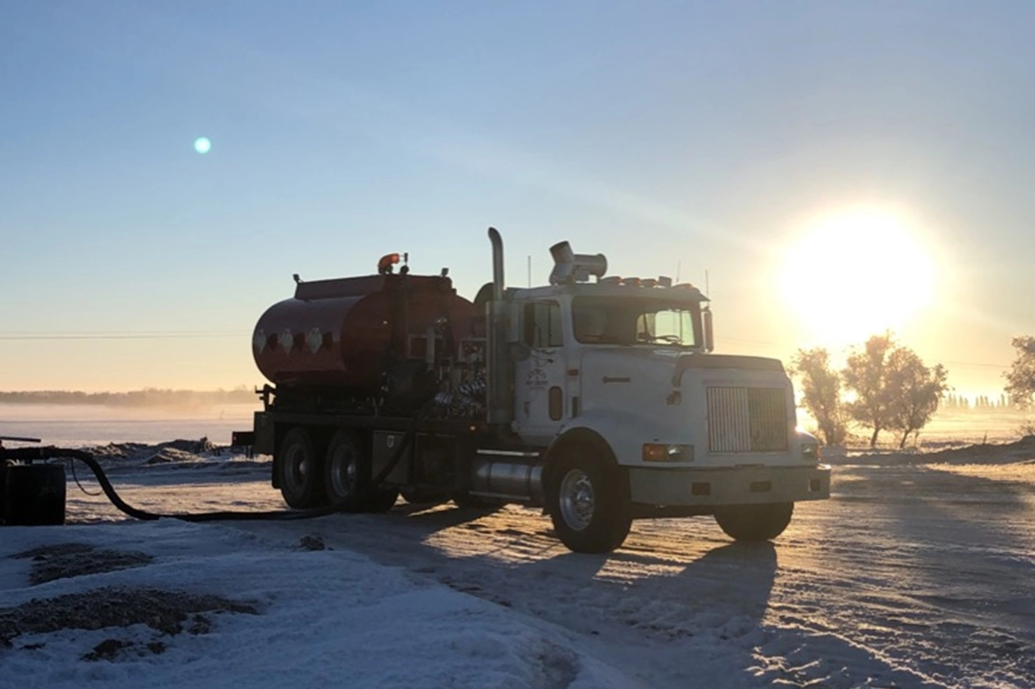 Lynco Hot Oilers truck in the field in West Central Saskatchewan